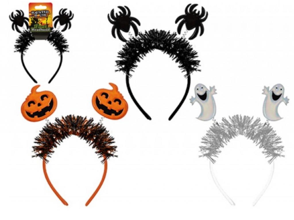 Shiny Tinsel Halloween Headband - Click Image to Close