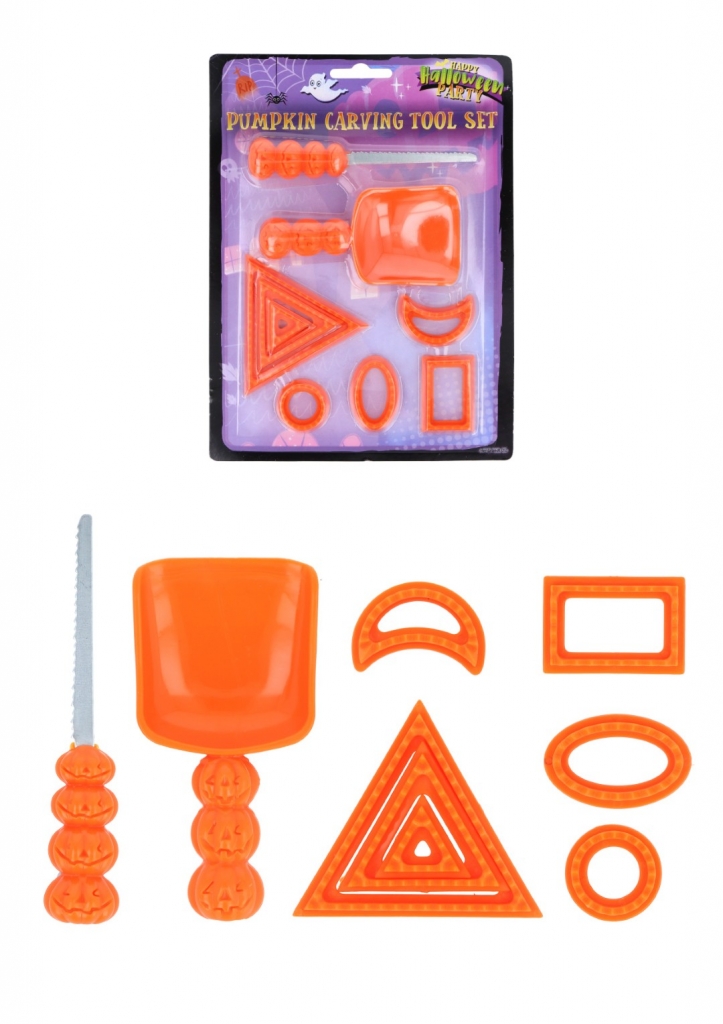 Halloween Pumpkin Carving Kit Tool Set 9 Pack - Click Image to Close