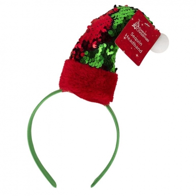 Red/Green Reversible Sequin Headband