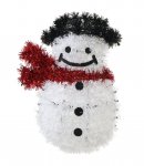 Christmas Tinsel Snowman Plaque 32cm
