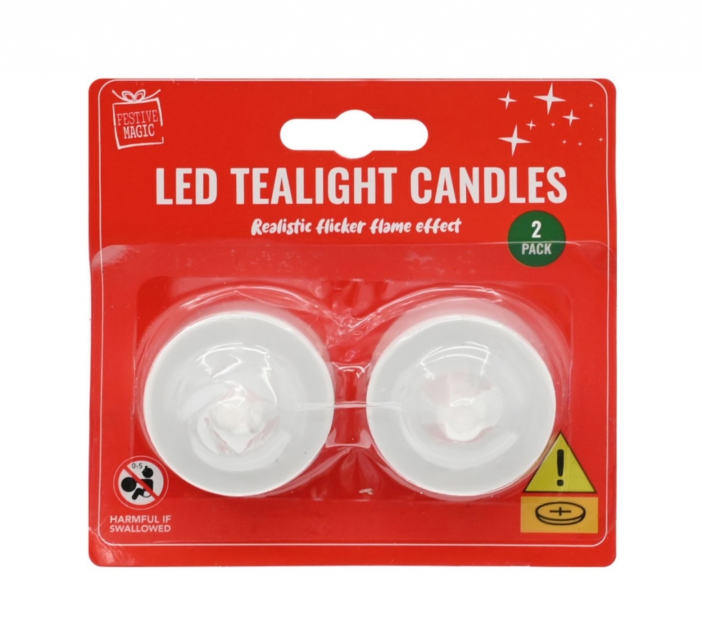 LED Tealite Candle 2Pc Flicker - Click Image to Close