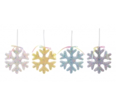 Christmas Flocked Hanging Snowflake Sprinkles 16.5cm