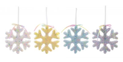Christmas Flocked Hanging Snowflake Sprinkles 16.5cm