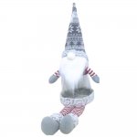 Grey 17" Nordic Gonk With Long Legs Christmas Candy Jar