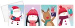 Christmas Cards - 16 Mini Cube - Cute Character