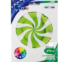 Round 18" Swirly White-Lime Green Balloons