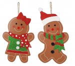 Christmas Hanging Gingerbread Mdf Assorted Designs