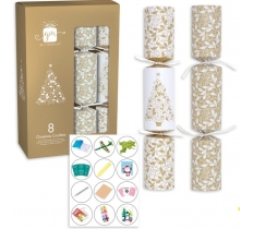 Christmas Crackers 12" X 8 Cream & Gold