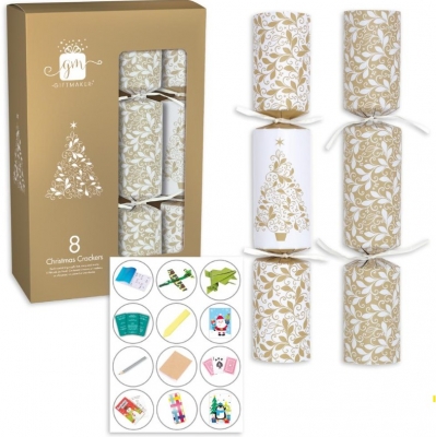 Christmas Crackers 12" X 8 Cream & Gold