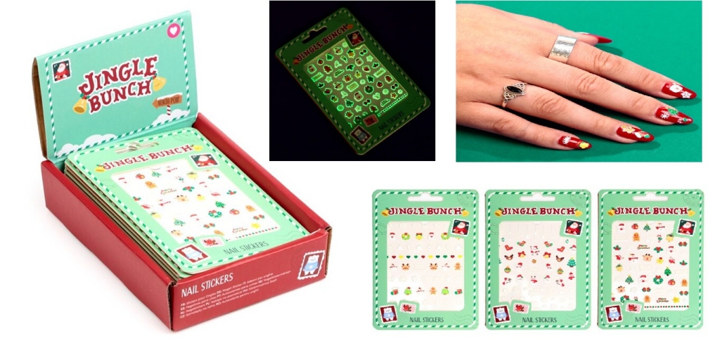 Jingle Bunch Christmas Self Adhesive Nail Stickers - Click Image to Close