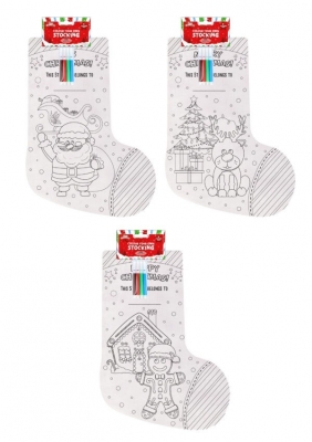 Christmas Colour-Your-Own Stocking 36cm x 15cm ( Assorted )