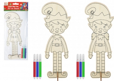 Snow White Colour Your Own Elf On Stand With 3 Pens