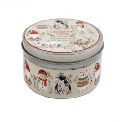 Christmas Folk Xmas Tin Candle 8x5cm