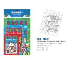 Christmas Santa Activity Pack (A4,A5,A6 Books With Crayons)