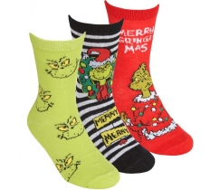 Grinch Design Socks 3 Pack Kids