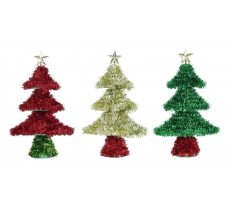 Christmas Tinsel Tree W/star Topper 20cm