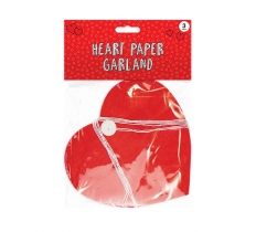 Valentine's Paper Heart Garland 3M