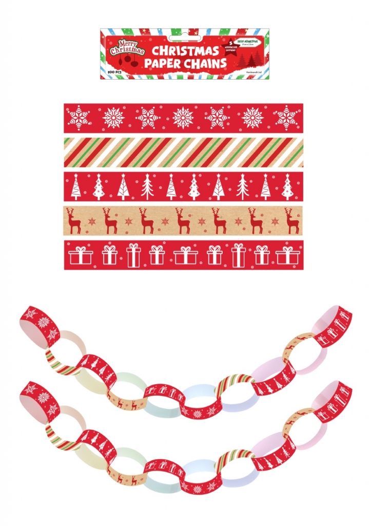 Christmas Paper Chains DIY Decoration Set - Click Image to Close