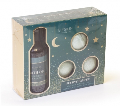 Bath Oil & Bath Bomb Set Festive Pamper