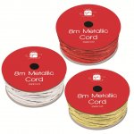 Christmas Metallic Cord 8m 3 Colours