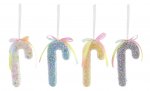 Christmas Flocked Hanging Candycane Sprinkles 15cm