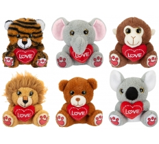 Love You More Wild Animals With Love Heart & Sparkle Eyes