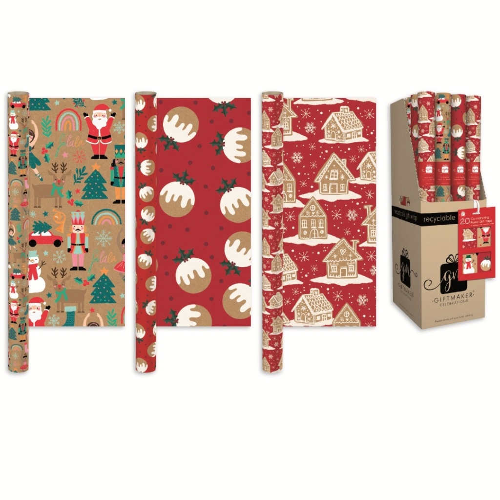 Christmas 2m Gift Wrap Festive - Click Image to Close