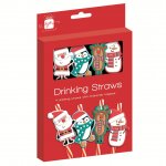 Christmas Character Drinking Straws 4pc