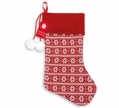 Christmas Knitted Red & White Stocking