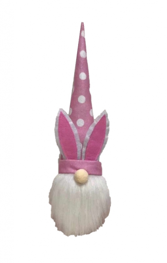 Easter 15" Gonk Pink Polka Dot Hat & Pink Ears - Click Image to Close