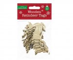Wooden Reindeer Tags 10 Pack