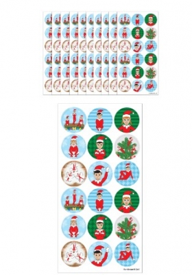 Christmas Large Elfin Around Stickers (2.5cm)
