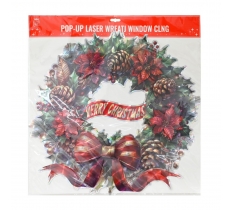 Christmas Window Sticker Pop-up Wreath Infinity 48cm