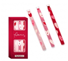 Amore Heart Pop Top Highlighter Pen Set of 3
