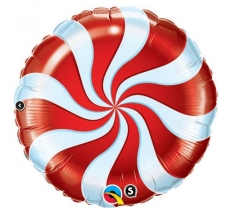 Qualatex 18" Candy Swirl Red Round Balloon