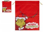 Grinch Printed Hessian Santa Sack 80cm X 60cm