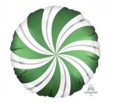 18" Satin Emerald Candy Swirls Balloon