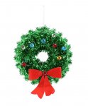 Christmas Jewelled Tinsel Wreath With Bow 15.5cm