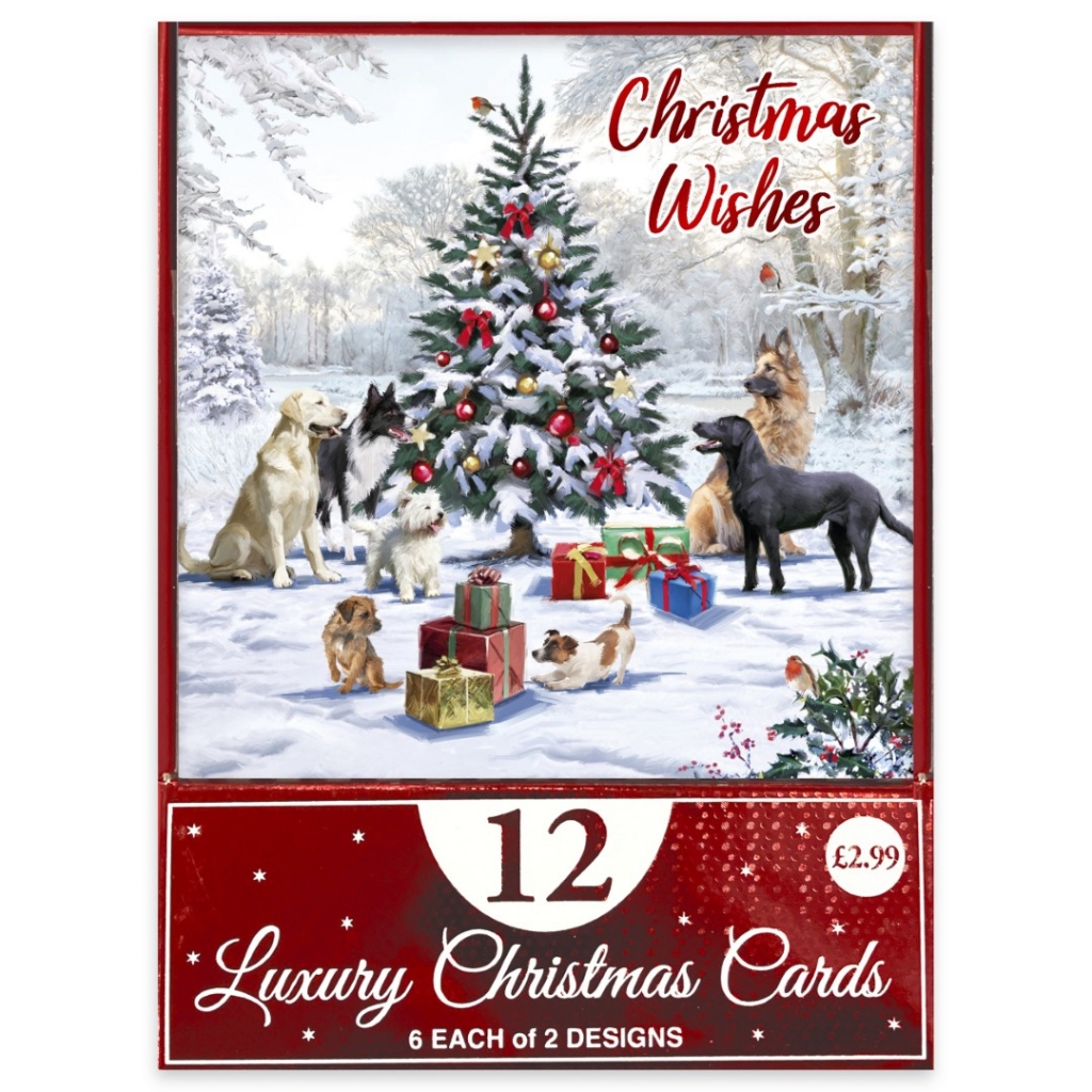Christmas Xmas Dogs Card 12pk - Click Image to Close