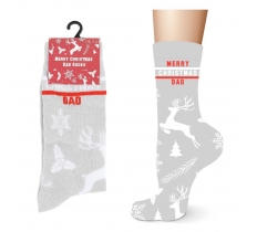 Mens Cotton Merry Christmas Dad Design Socks