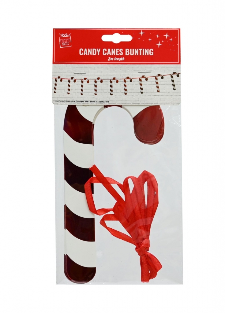 Foil Candy Cane Garland 8 Pack 2M - Click Image to Close