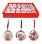 Christmas Photo Bauble Diy 8Cm Red Loop