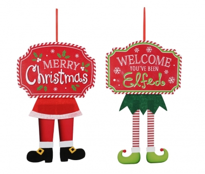 Christmas Hanging Sign Character W/foldable Feet