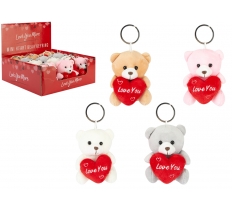 Love You More Mini Heart Bear Keyring 9CM