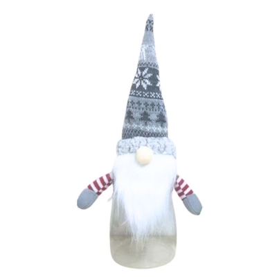 Grey 11" Nordic Classic Gonk Christmas Candy Jar