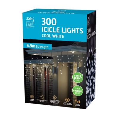 LED Icicle Lights 300 White