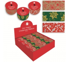 Christmas 2M Wide Fabric Ribbon