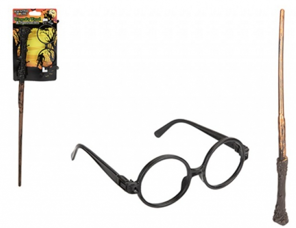 Halloween Haunted House Wizards Wand & Spectacles - Click Image to Close
