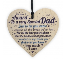 Wooden Gift Heart Plaque Craft Ornaments Fix Dad Design