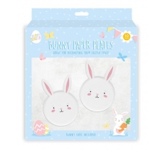 Easter Bunny Paper Plates with Attachable Ears 10 Pack